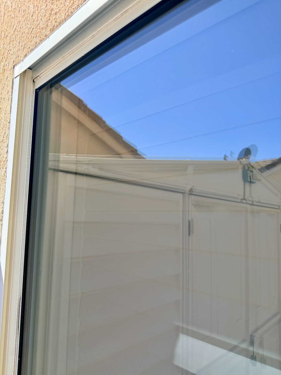 The same window after cleaning, glass perfectly clear